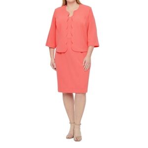 Studio 1 plus 3/4 sleeve jacket dress